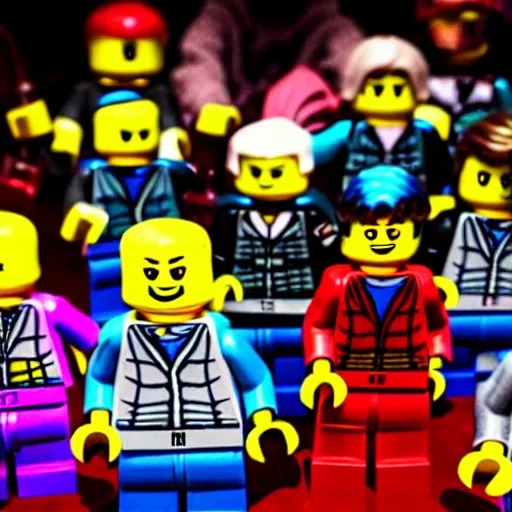 Image similar to Photo of lego minifigures partying at a rave, photography, award winning, 8K