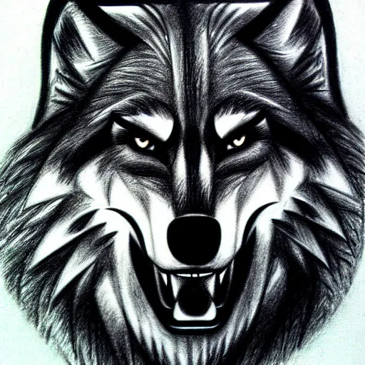 Image similar to anthropomorphic wolf by tom finland, pencil drawing