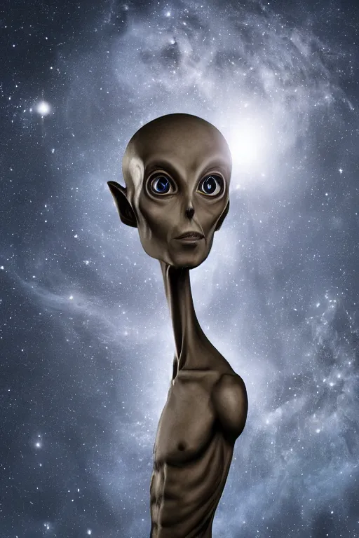 Image similar to an amazing award winning portrait photo of an alien on an unknown planet