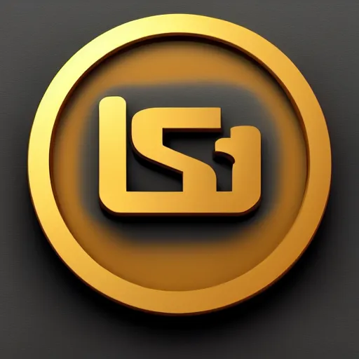 Image similar to 2 dimensional, vector, low poly, gold coin icon, black background, cgsociety, artstation, octane render