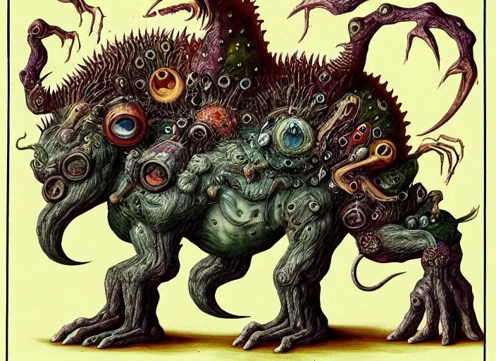 Image similar to bizarre bestiary of repressed unconscious emotional monsters and creatures