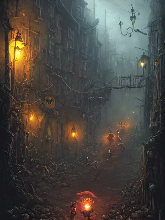 Image similar to lots of scary Minions chasing me at night,dark street,dim light,realistic,by Alex Horley,Heather Theurer,aaron horkey,Greg Rutkowski,trending on pinterest,full of color,cinematic,cinematic lighting