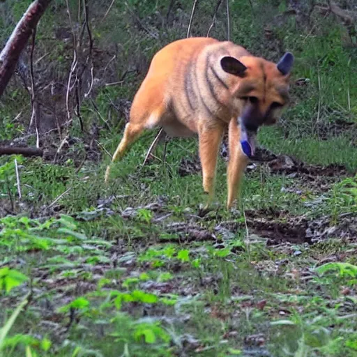 Image similar to trail cam footage of Cleveland Brown hunting his food, 4k