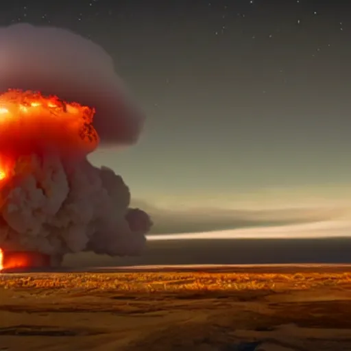 Image similar to a nuclear explosion test in 4k