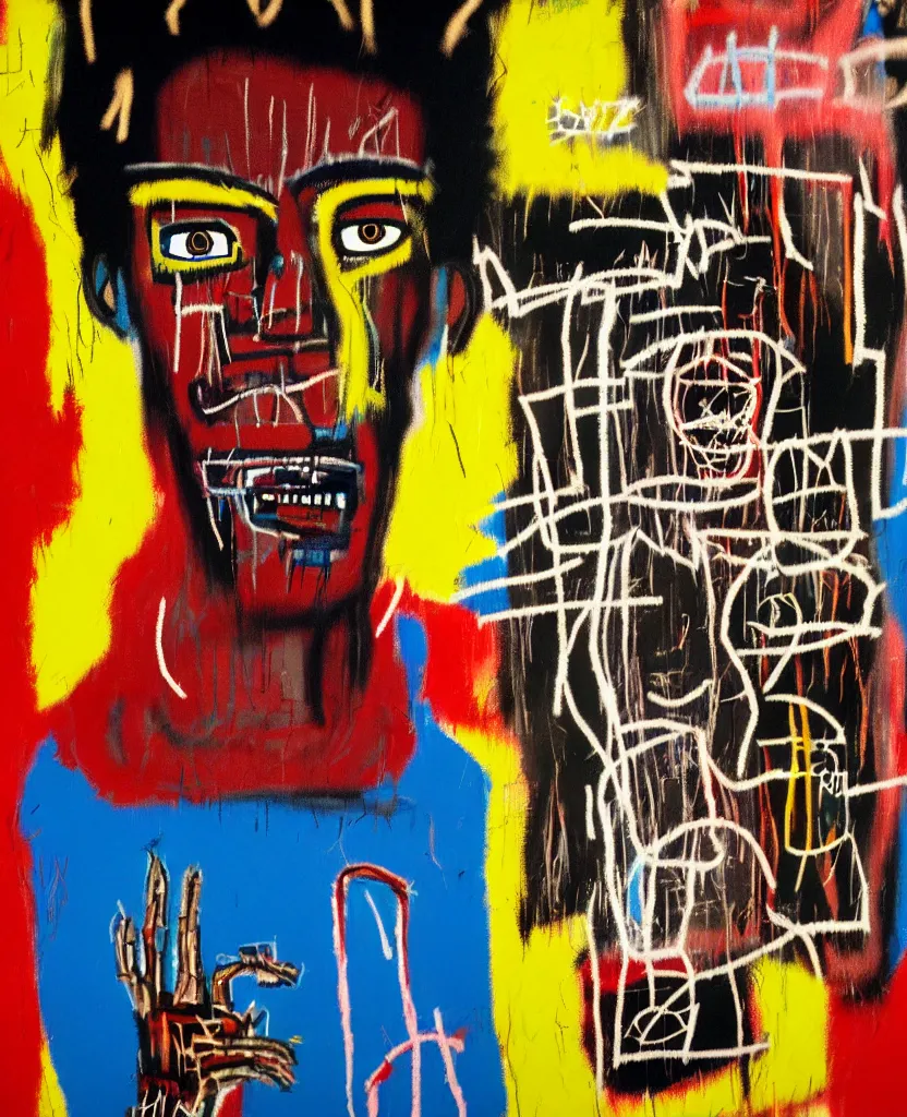Prompt: medium format photo of ( basquiat ) ( kurt cobain ), color, photorealistic, hyperdetailed, 8 k
