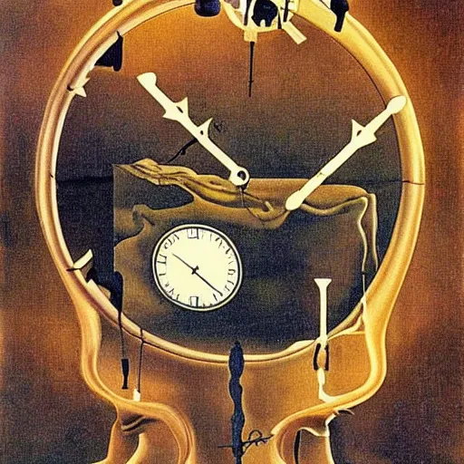 Prompt: melted clock, by salvador dali