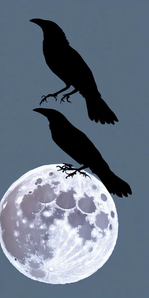 Image similar to crow in front of the full big moon, digital art, high definition, 8k, high details, high quality