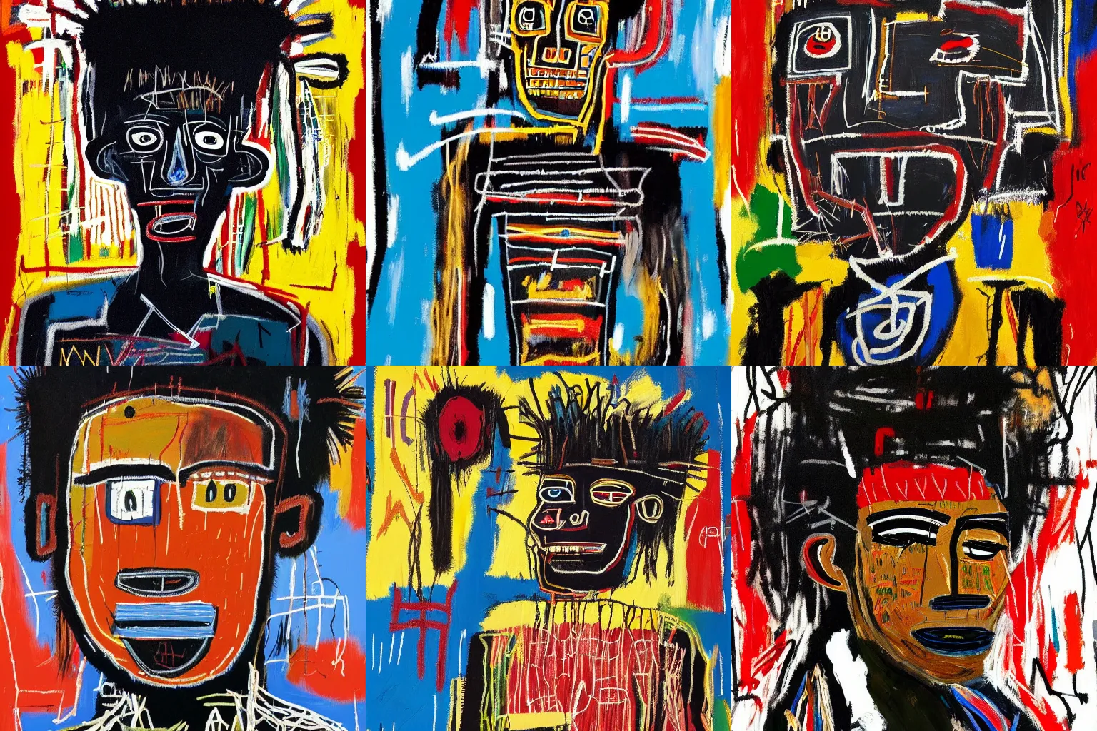 Image similar to extremely highly detailed hi-res majestic painting of an black strong african man by jean-michel basquiat, , 4k insanely detailed and intricate