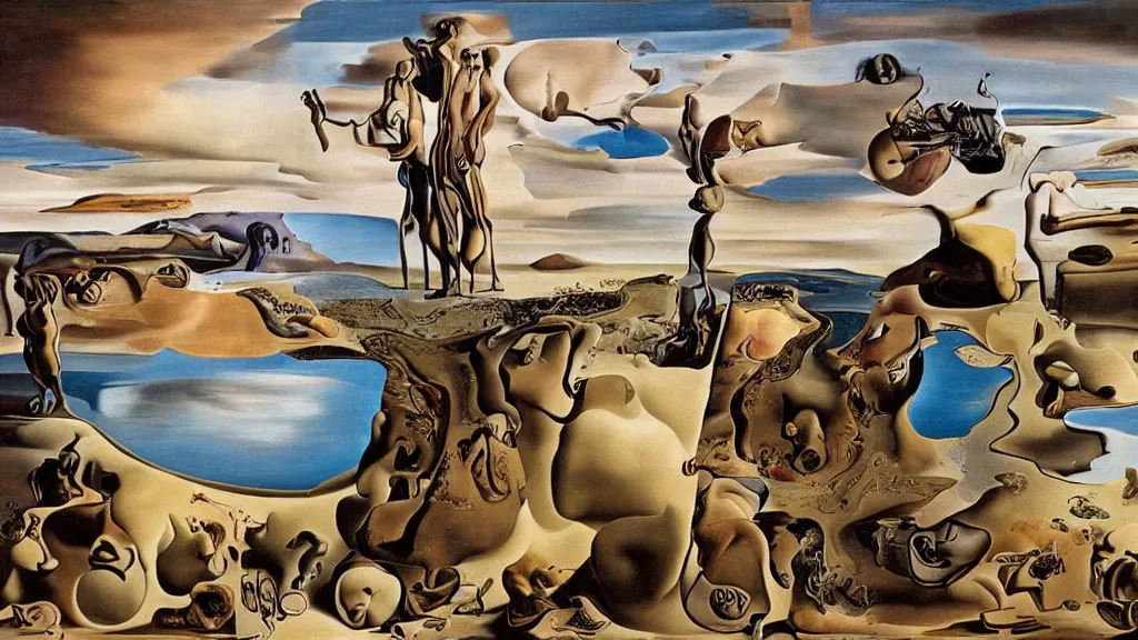 Image similar to the newest masterpiece of salvador dali, it is called ; time doesn't exist