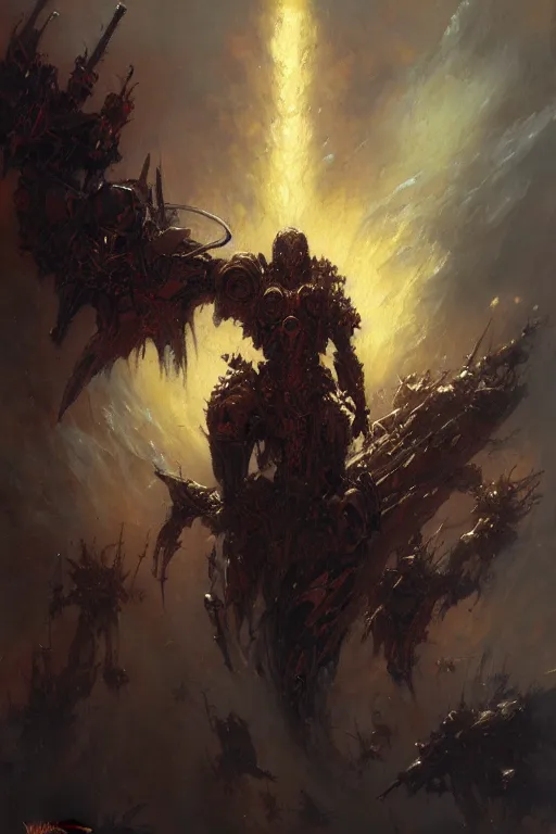 Image similar to death metal logo, painting by gaston bussiere, craig mullins, greg rutkowski, yoji shinkawa