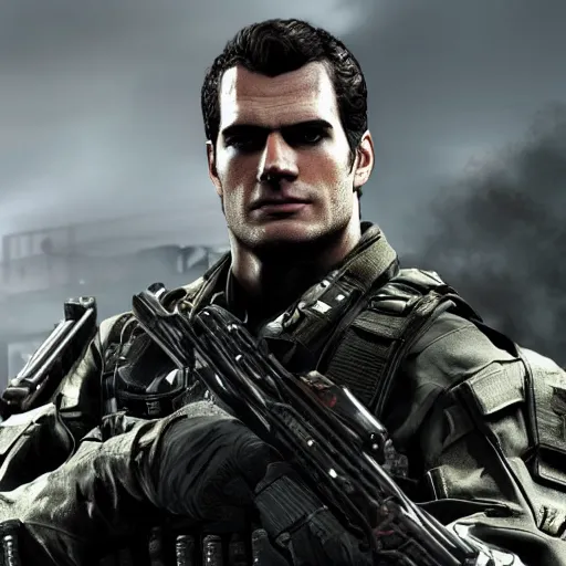 Image similar to screenshot of henry cavill in call of duty black ops 2, good graphic, highly detailed, rtx engine, nvidia geforce