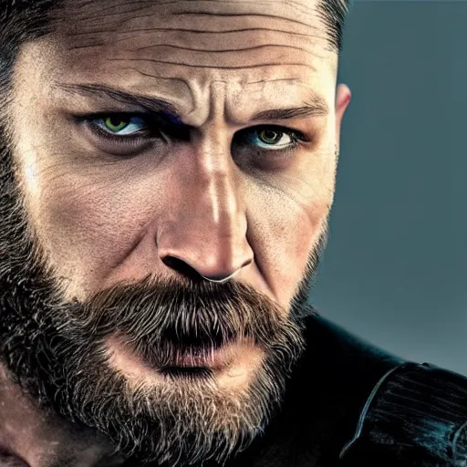 Image similar to Tom Hardy as wolverine 4K quality Photorealism