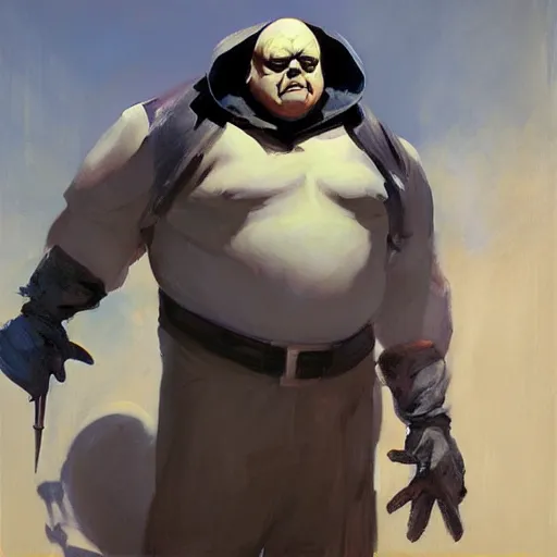 Image similar to greg manchess portrait painting of partially armored uncle fester from addams family as overwatch character, medium shot, asymmetrical, profile picture, organic painting, sunny day, matte painting, bold shapes, hard edges, street art, trending on artstation, by huang guangjian and gil elvgren and brom