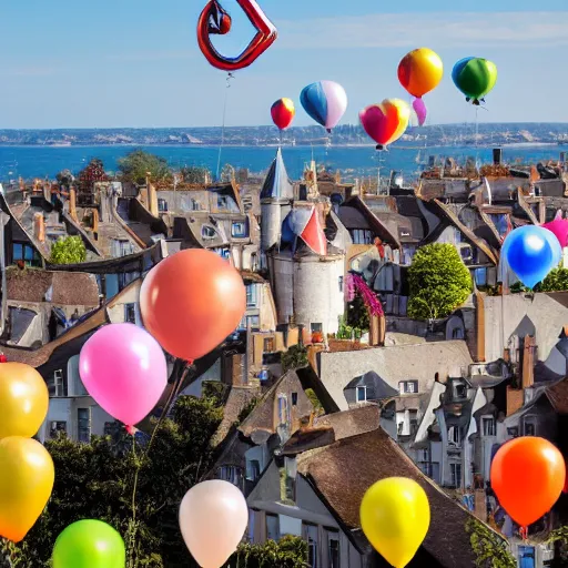 Image similar to photo of bretagne with giant birthday balloons