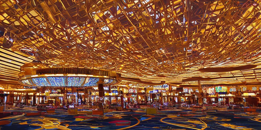 Prompt: interior of the las vegas casino megastructure, hyper realistic, inteicate detailed masterpiece, hd