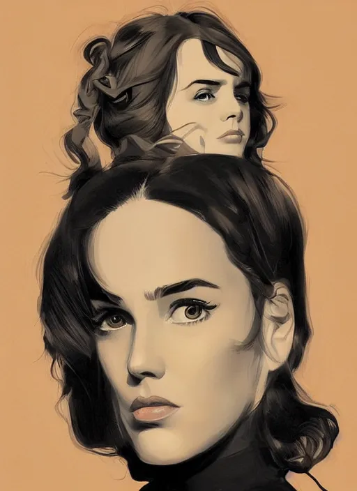 Prompt: detailed artwork by phil noto ; stylized painting of young jennifer connelly from the rocketeer ; brush texture ; asymmetric composition ; paint texture ; trending on artstation ; gallery painting by phil noto in the comic book style of phil noto