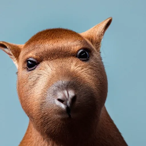 Prompt: happy capibara looking at the camera