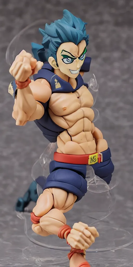 Image similar to bootleg toy of jojo bizarre adventure figure secondhand, cursed photography