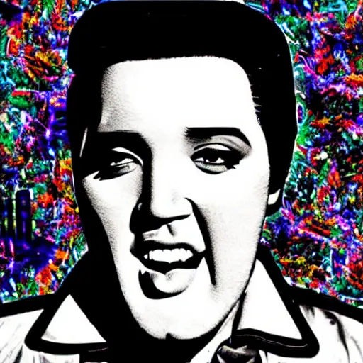 Image similar to “Elvis on acid”