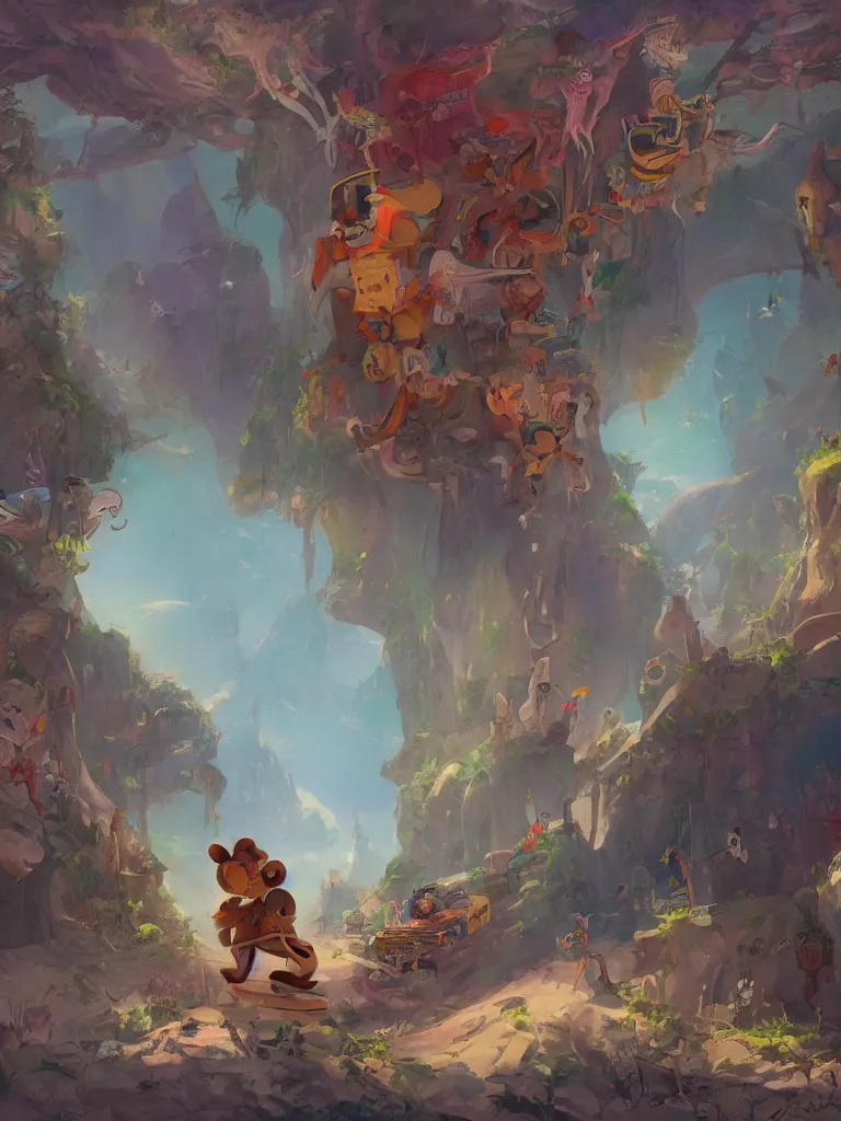 Image similar to listening to music by disney concept artists, blunt borders, rule of thirds