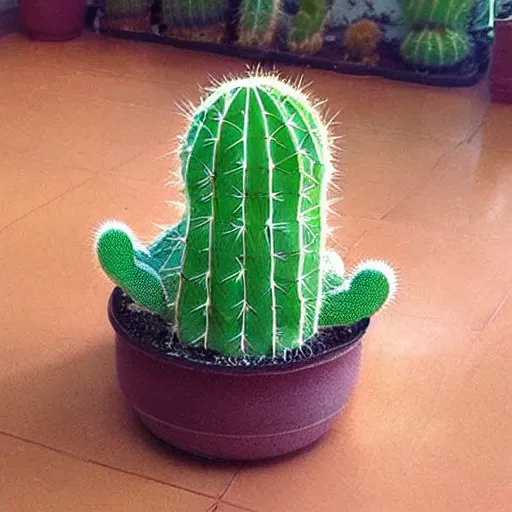 Image similar to cactus shaped cat