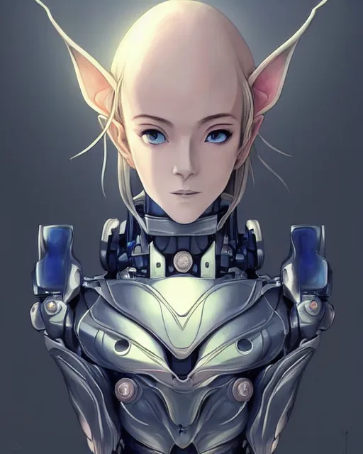 Image similar to art championship winner trending on artstation portrait of an elven mecha mage, portrait cute-fine-face, pretty face, realistic shaded Perfect face, fine details. Anime. realistic shaded lighting by katsuhiro otomo ghost-in-the-shell, magali villeneuve, artgerm, rutkowski, WLOP Jeremy Lipkin and Giuseppe Dangelico Pino and Michael Garmash and Rob Rey head and shoulders, blue hair, matte print, pastel pink neon, cinematic highlights, lighting, digital art, cute freckles, digital painting, fan art, elegant, pixiv, by Ilya Kuvshinov, daily deviation, IAMAG, illustration collection aaaa updated watched premiere edition commission ✨✨✨ whilst watching fabulous artwork \ exactly your latest completed artwork discusses upon featured announces recommend achievement