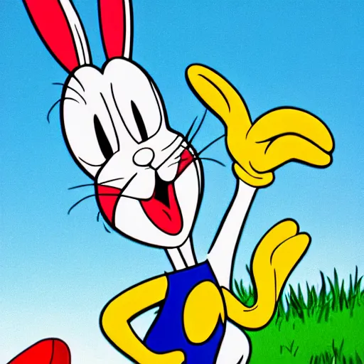 Prompt: bugs bunny chaseing tweety