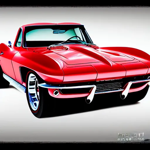 Prompt: product shot of a 1 9 6 5 chevy corvette by jean baptiste