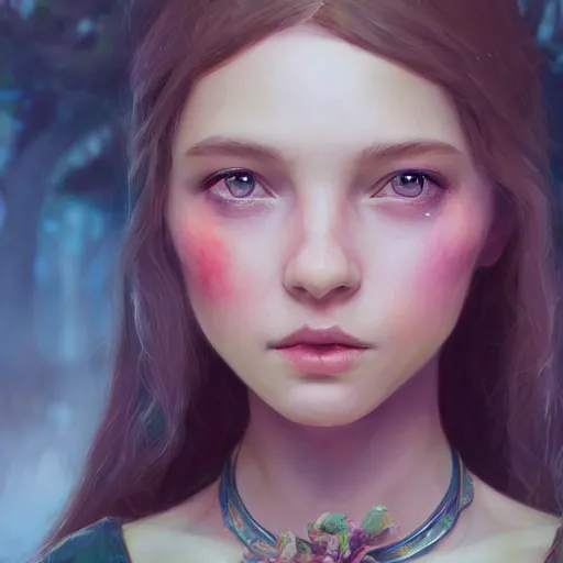 Prompt: portrait of a young beautiful girl with goddess like beauty, seraphic, cute, pure, 8 k uhd, unreal engine, octane render in the artstyle of finnian macmanus, john park and greg rutkowski