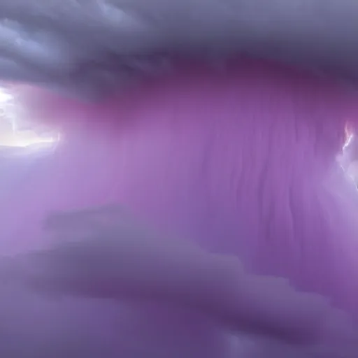 Image similar to amazing photo of a purple clouds in the shape of a tornado by marc adamus, beautiful dramatic lighting