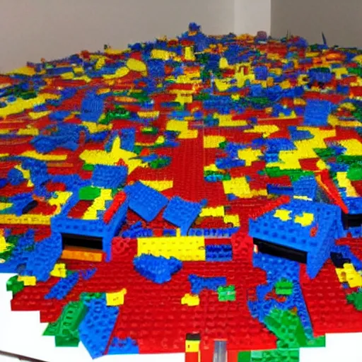 Prompt: hell made out of legos