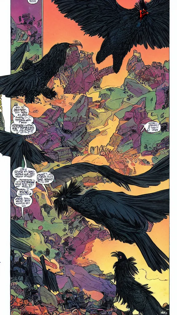 Prompt: a black chicken open an interdimensional portal in the Marvel universe, Moebius, futuristic