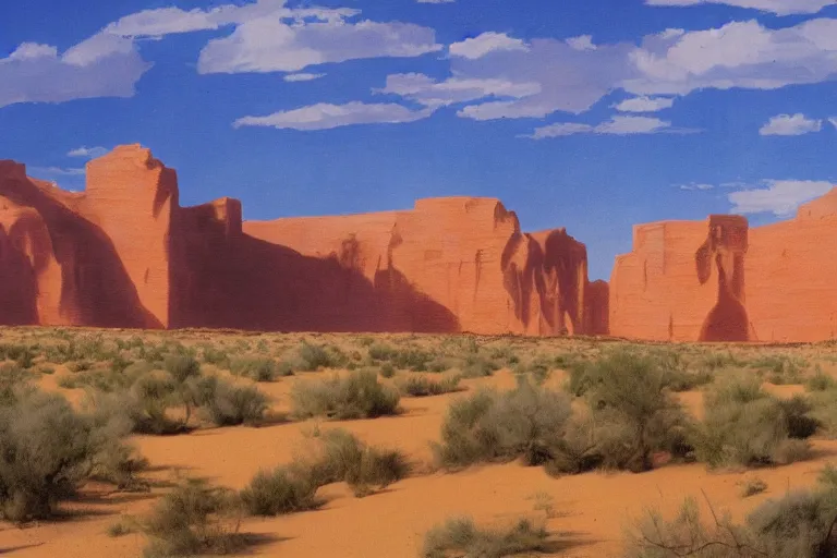 Prompt: desert mesa, matte painting