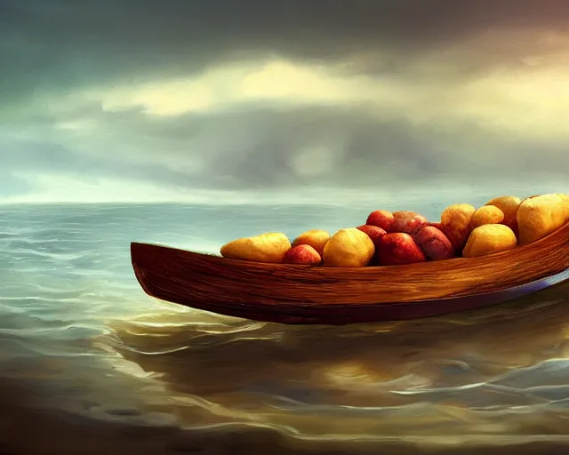 Image similar to lays potato chip boat, artstation