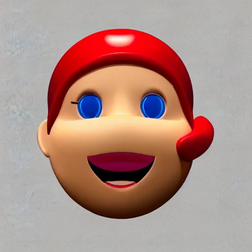 Image similar to poorly rendered 3 d emoji