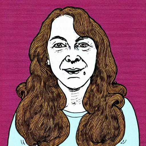 Image similar to a portrait illustration of Carol Brunette drawn by ROBERT CRUMB