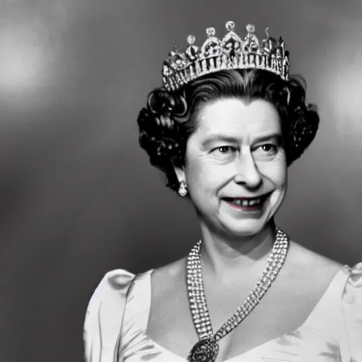 Prompt: queen elizabeth II as the terminator, movie still