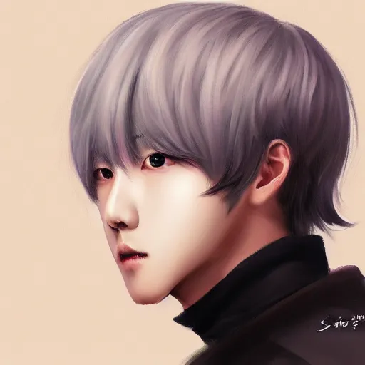 Image similar to jin from bts, elegant, ultra highly detailed, digital painting, smooth, sharp focus, artstation, art by Sakimichan