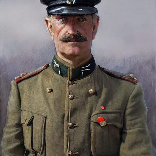 Prompt: a detailed photorealistic portrait painting of a 1 9 1 7 worried - looking british officer in field gear from the arab bureau, ultra realistic, intricate details, atmospheric, dark, brooding, highly detailed, by clyde caldwell