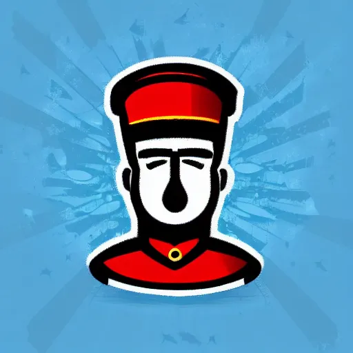 Image similar to a cute dictator, digital art, iconic icon, 2 d vector logo, cartoon, t - shirt design