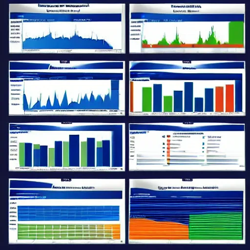 Prompt: a powerpoint presentation for a generic business showing quarterly reports. the data includes graphs and numbers. the content is boring and annoying.