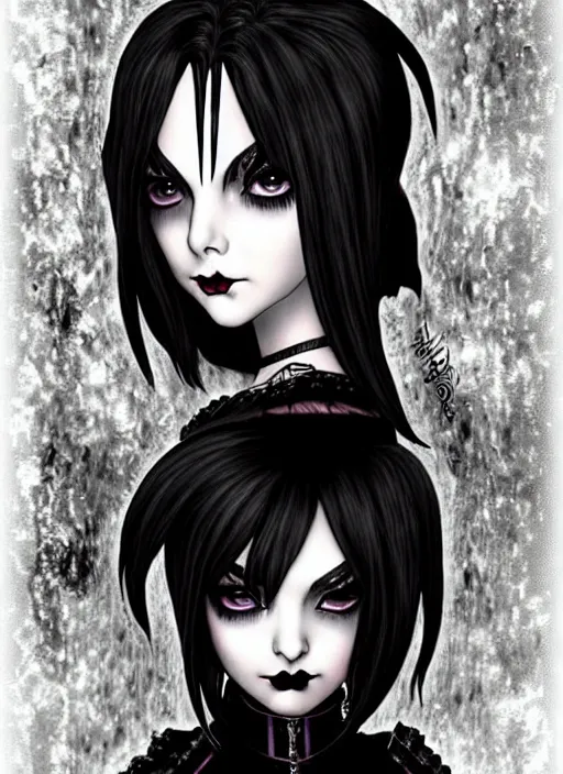 Image similar to ( ( gothic # ) ) princess portrait *. *. by battle angel alita * *, highly detailded