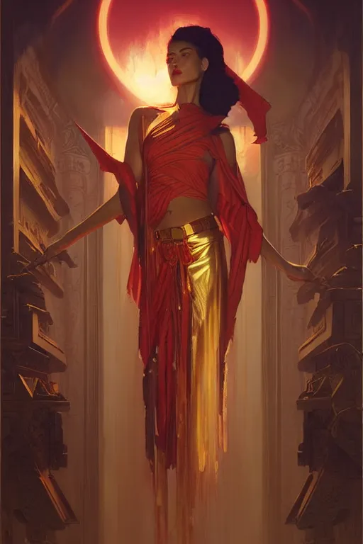 Image similar to temple, taoism, synthwave, painting by greg rutkowski, j. c. leyendecker, artgerm