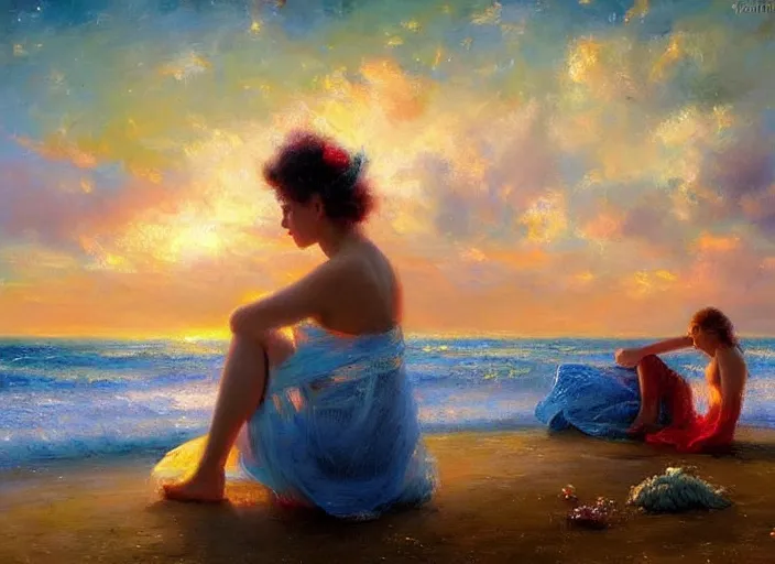 Prompt: cosmic ocean on the beach by vladimir volegov and delphin enjolras