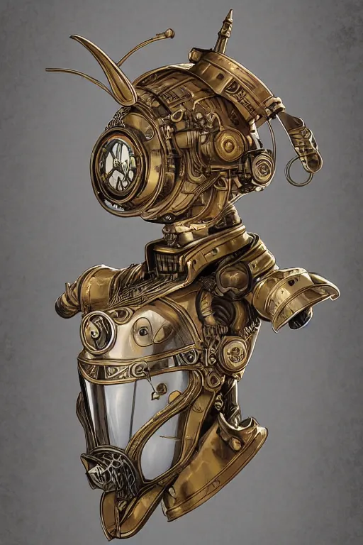 Image similar to steampunk helmet fantasy art mask robot ninja stylized digital illustration sharp focus, elegant intricate digital painting artstation concept art global illumination ray tracing advanced technology chaykin howard and campionpascale and cooke darwyn and davis jack