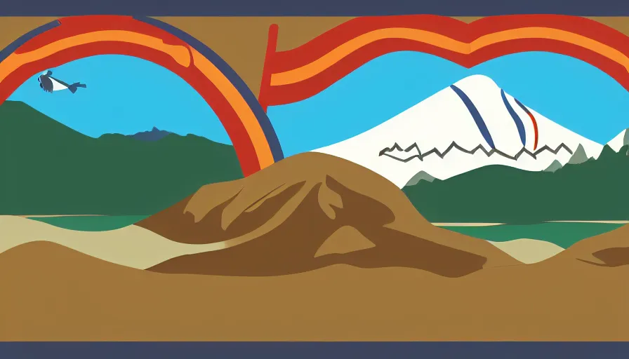 Image similar to A flag representing Idaho's Salmon River mountain valley, vector graphic, vexillology,