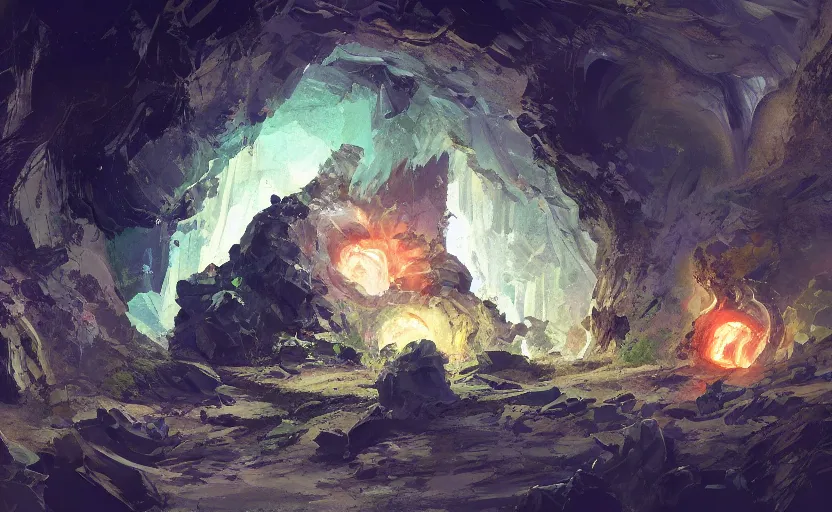 Image similar to A painting of a Geode trending on artstation in the style of Greg Rutkowski