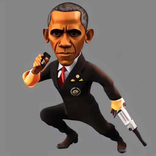 Prompt: obama as the spy from TF2, high quality SFM Render