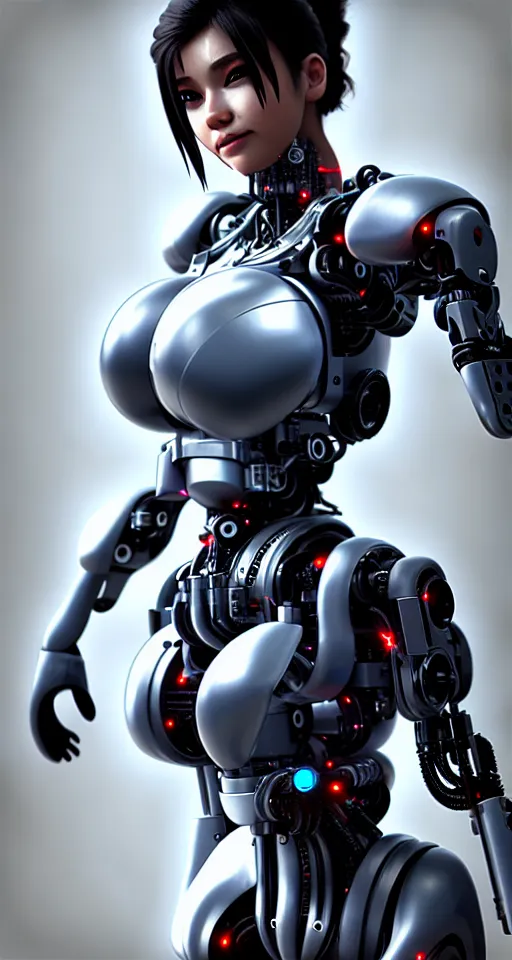 Prompt: beutiful girl cyborg, trending artstaition, unreal engine