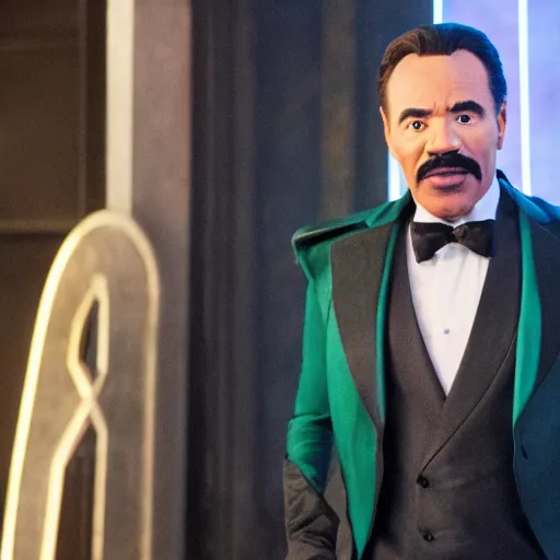 Image similar to film still of Steve Harvey as Loki in new Loki film